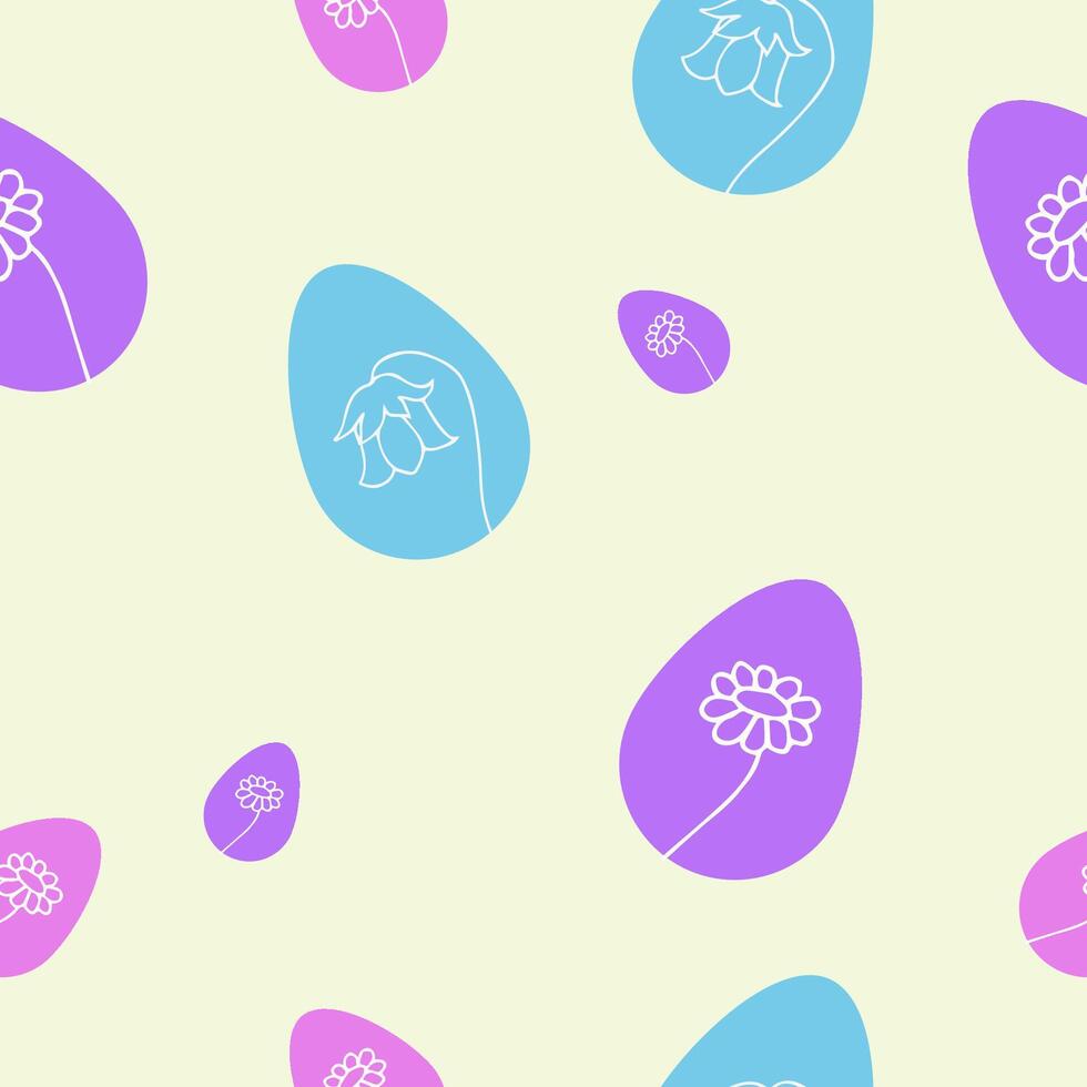 Seamless pattern with Easter eggs in delicate colors vector