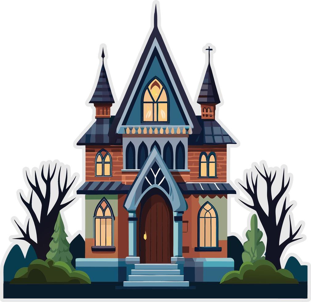 Haunting Gothic House Available on EPS File vector