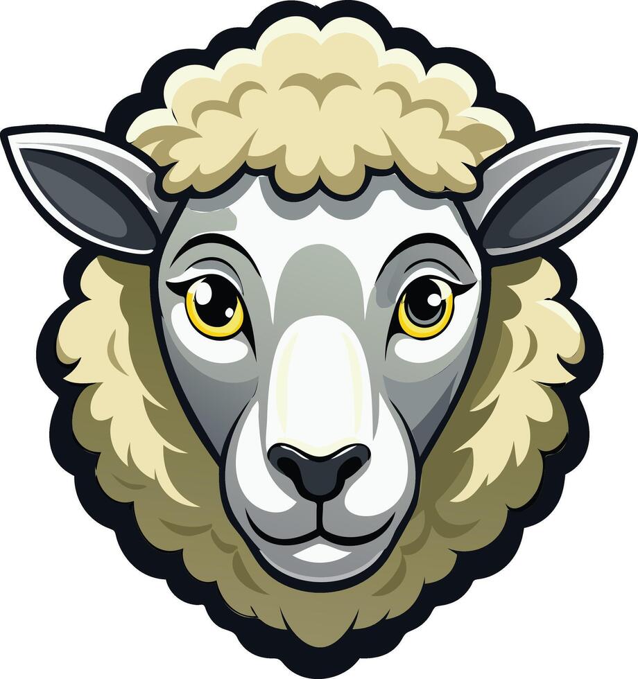 Gentle Sheep Head Available on EPS File vector