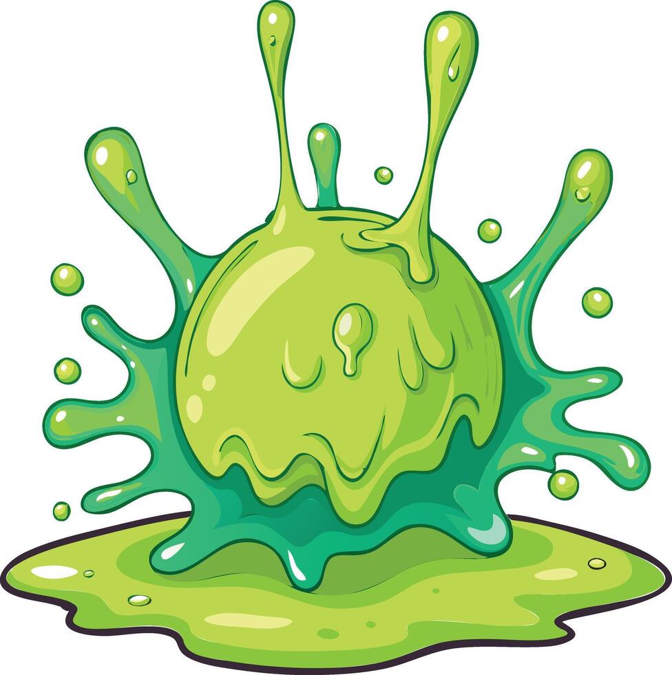 Expressive Slime Splashing Available on EPS File vector