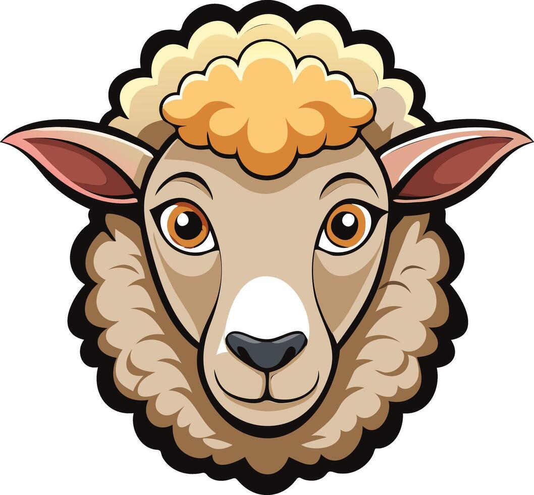 Peaceful Sheep Head Available on EPS File vector