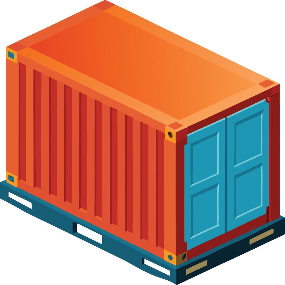 Rustic Shipping Container Available on EPS File vector