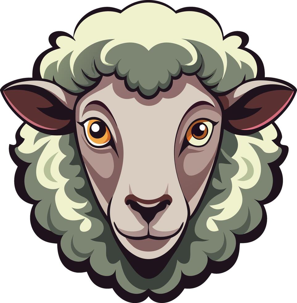 Charming Sheep Head Available on EPS File vector
