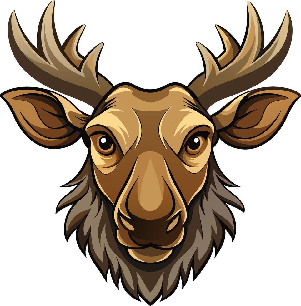 Wilderness Moose Head Design Available on EPS File vector
