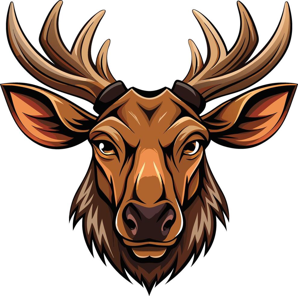 Wild Moose Head Available on EPS File vector