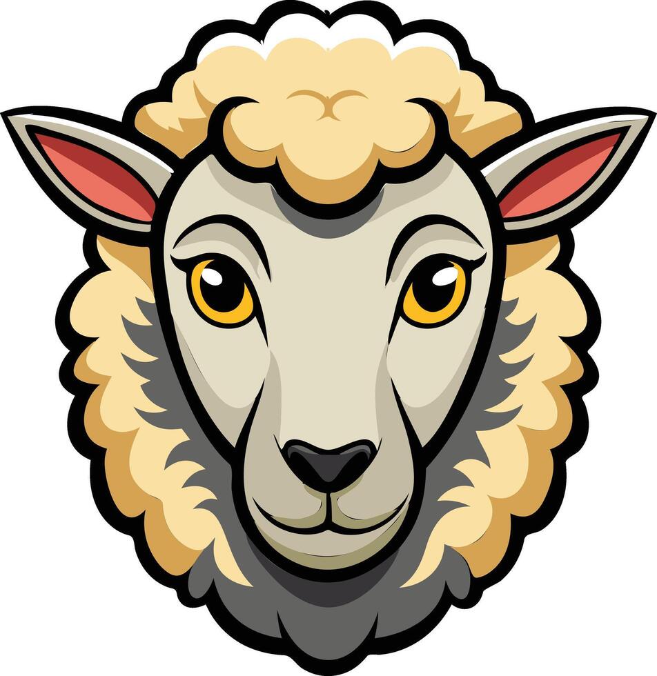 Farm Sheep Head Available on EPS File vector