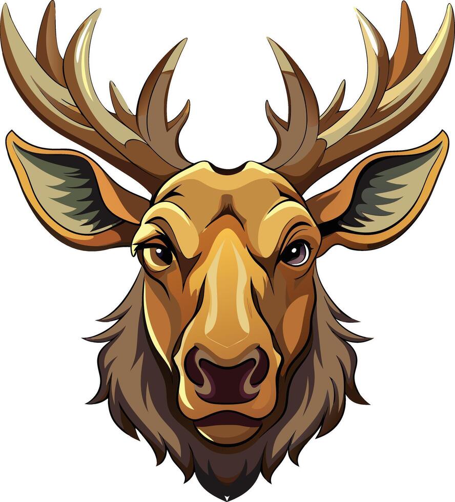 Noble Guardian Moose Head Available on EPS File vector