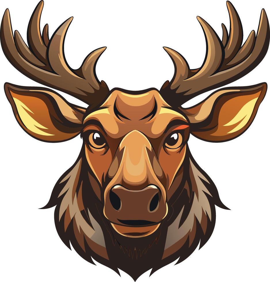 Powerful Moose Head Badge Available on EPS File vector