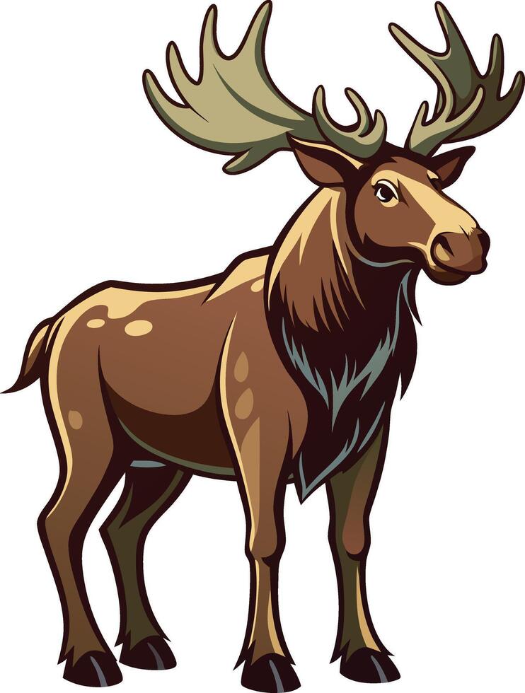 Moose in Majestic Forest Available on EPS File vector