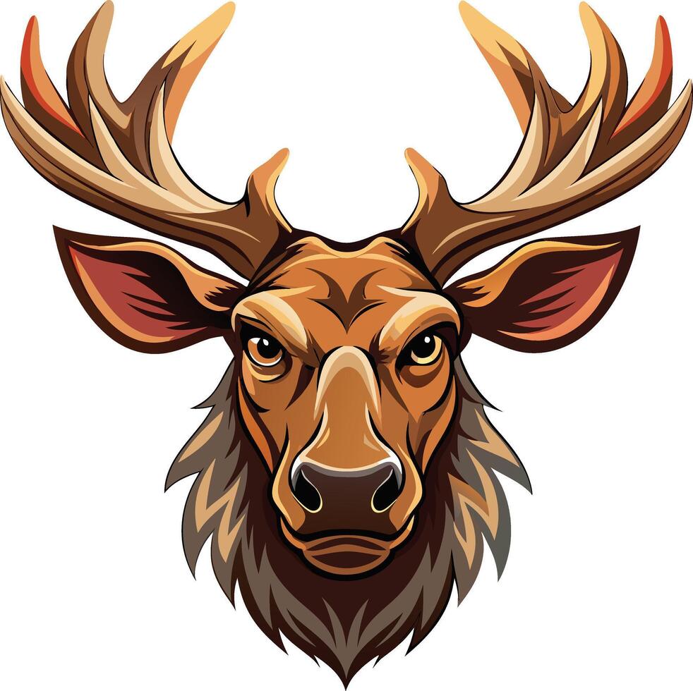 Noble Moose Head Sketch Available on EPS File vector