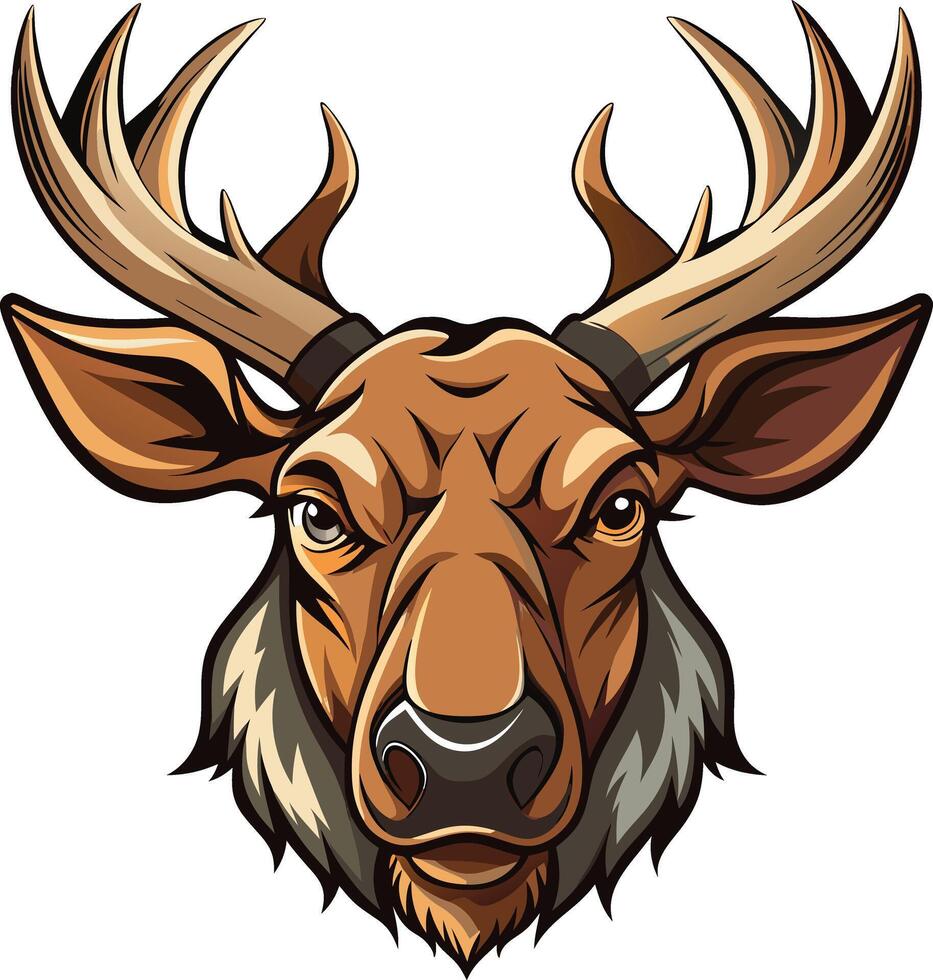 Wildlife Moose Head Logo Available on EPS File vector