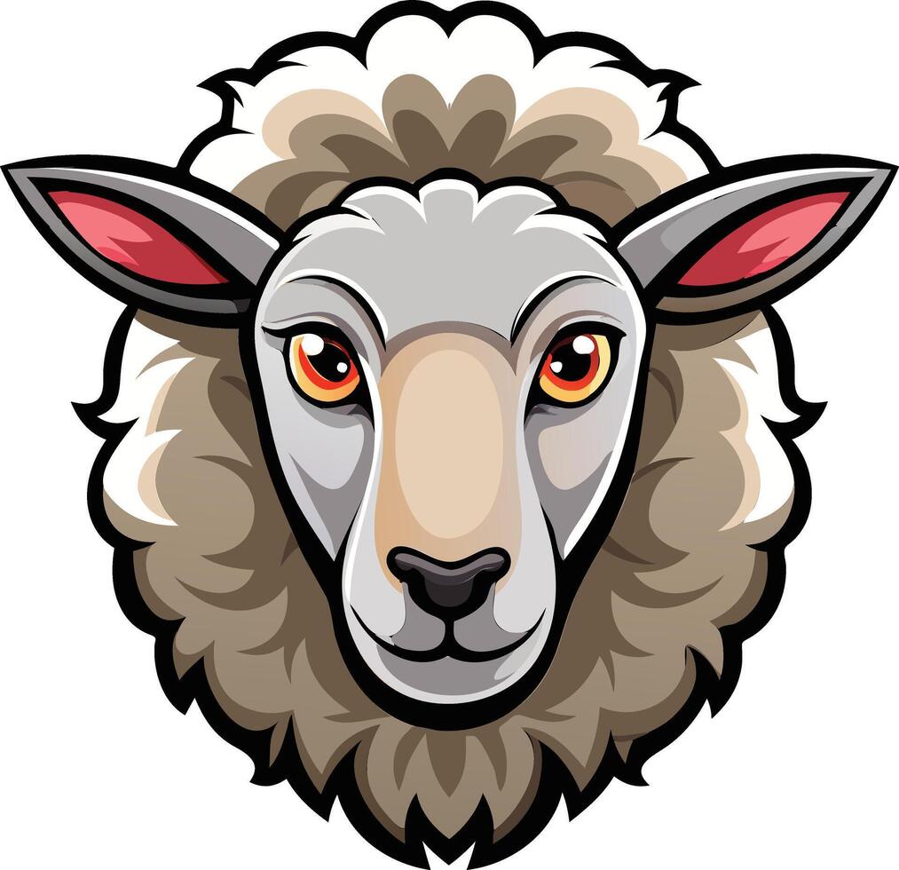 Soft Sheep Head Available on EPS File vector