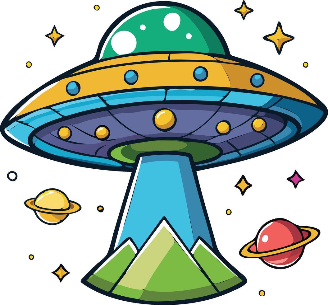 Hovering UFO Available on EPS File vector