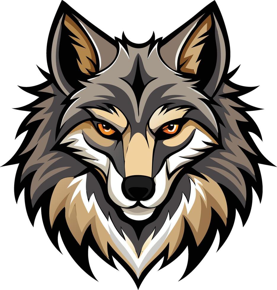 Primal Wolf Head Available on EPS File vector