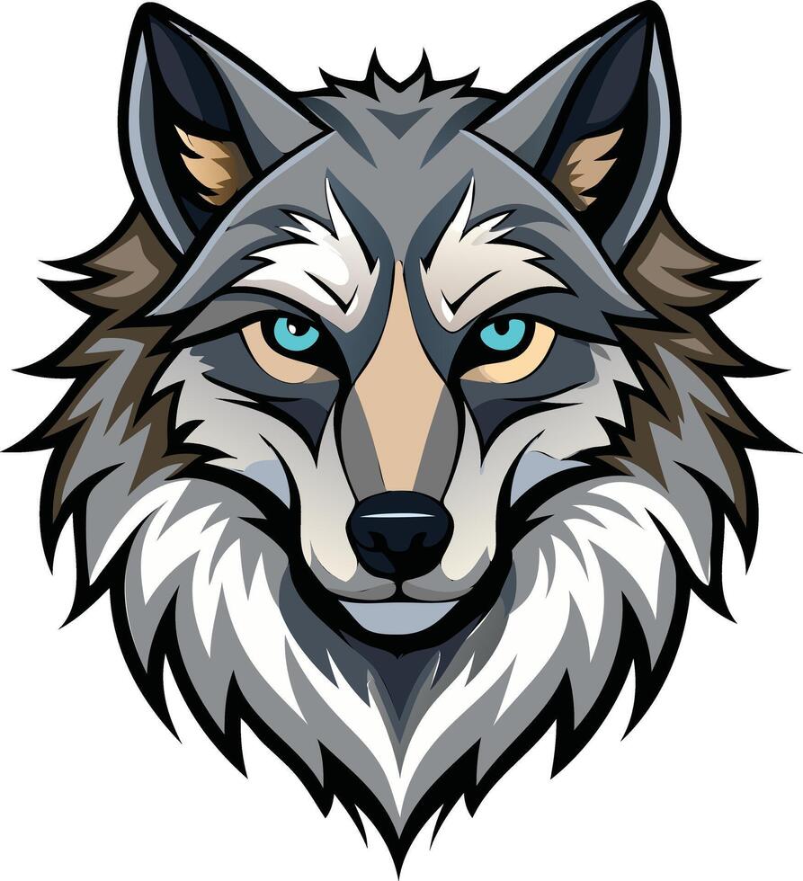 Iconic Wolf Head Available on EPS File vector