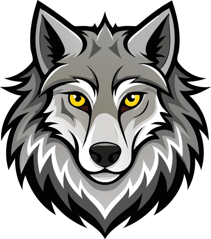 Untamed Wolf Head Available on EPS File vector