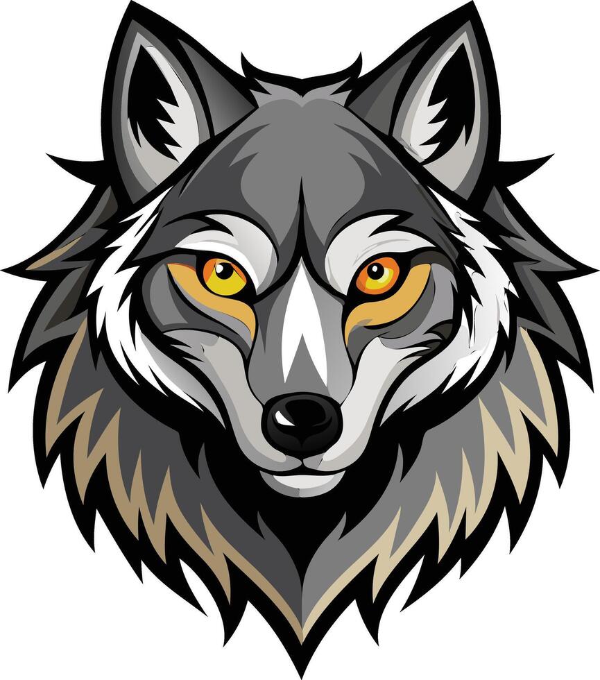 Rugged Wolf Head Available on EPS File vector