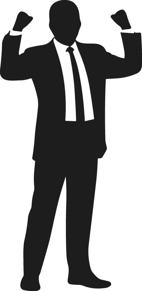 Confident Businessman Silhouette - Victory Pose Illustration vector