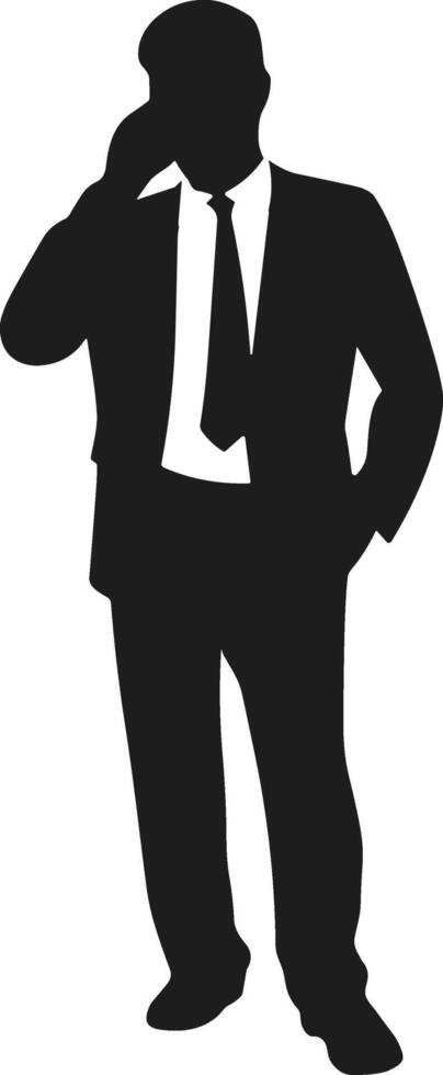 Businessman Silhouette Talking on Phone vector