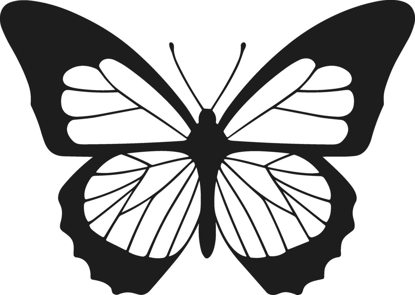 Graceful Butterfly Silhouette Illustration vector
