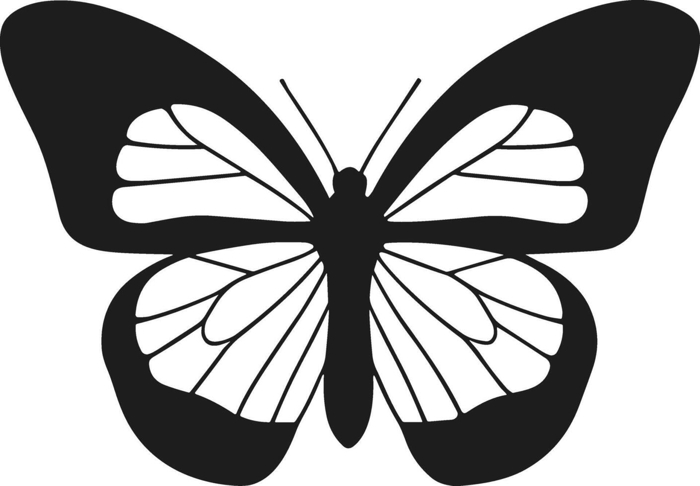 Stylish Butterfly Silhouette with Symmetrical Wing Design vector