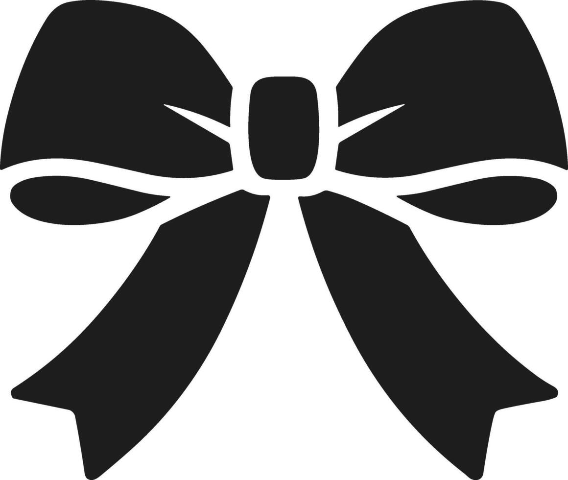 Elegant Black Ribbon Bow Silhouette for Stylish Design Projects vector
