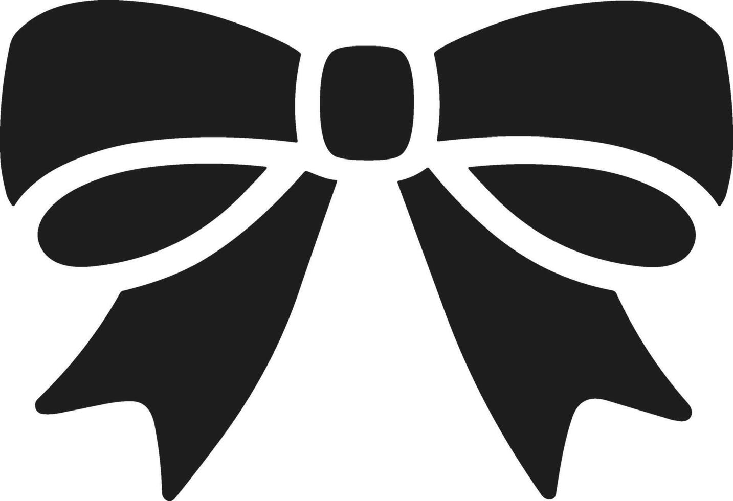Stylish Black Ribbon Bow Silhouette for Decorative Projects vector