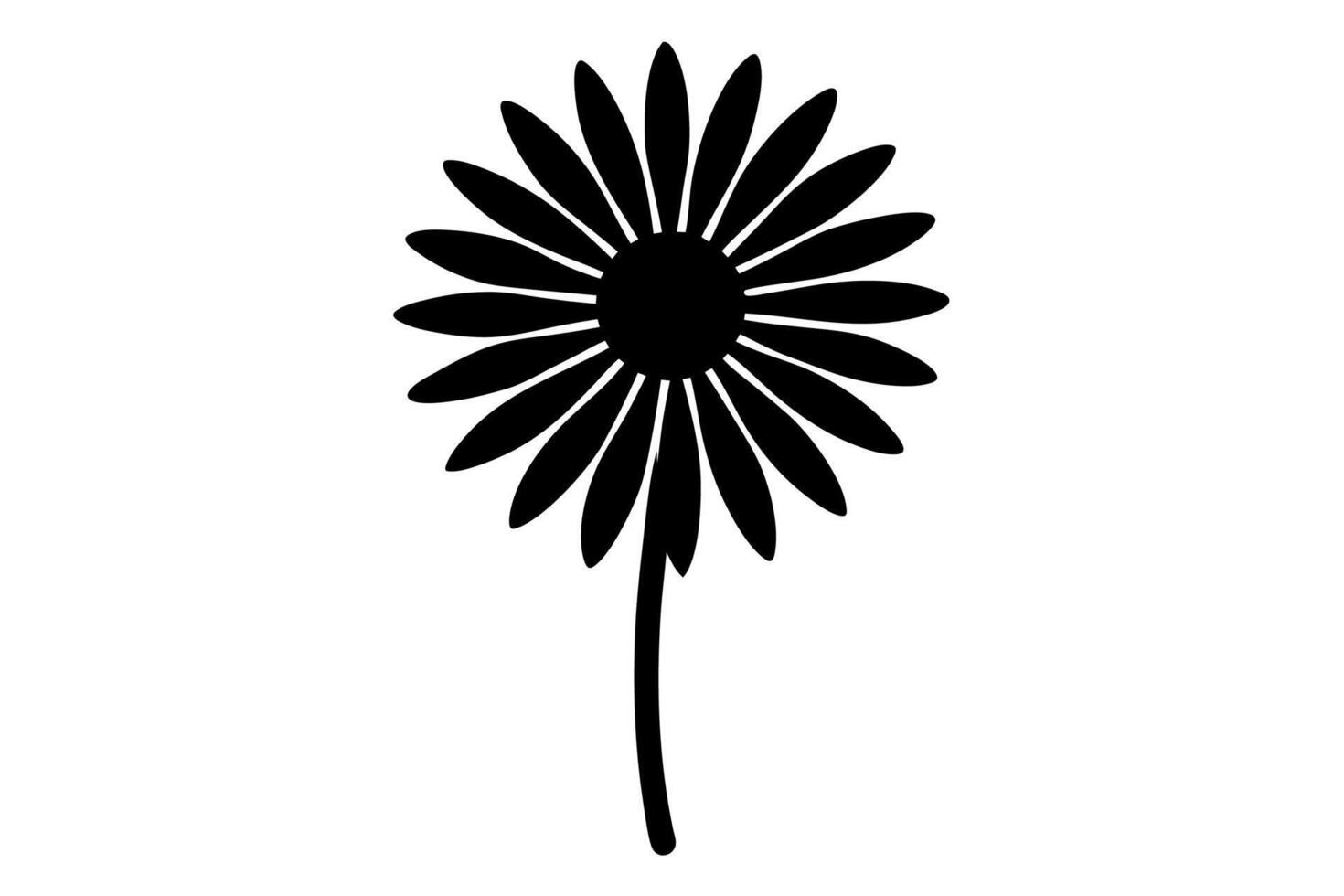 Simple Floral Daisy Ink Drawing vector