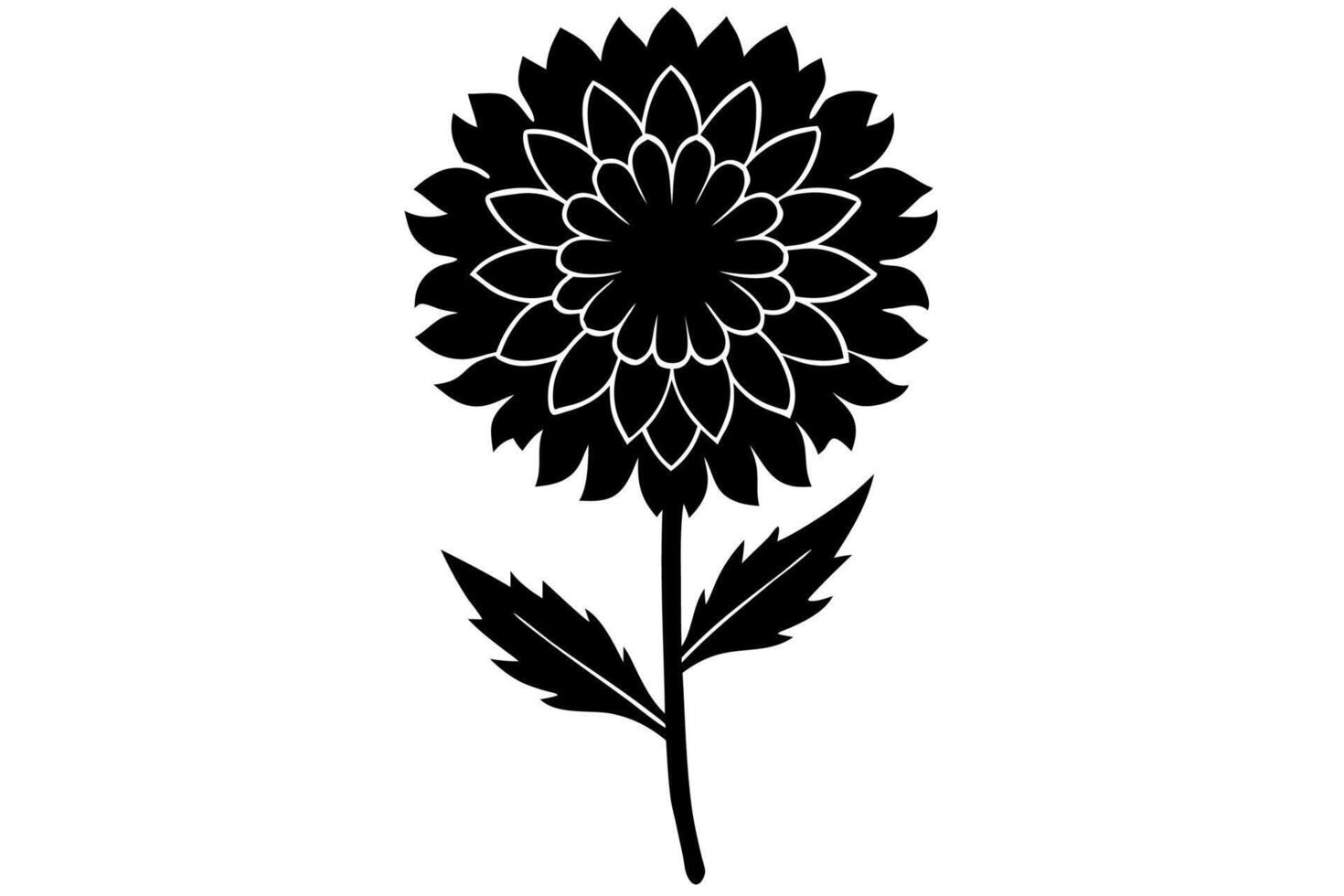 Stylized Marigold Bloom in Ink Drawing vector