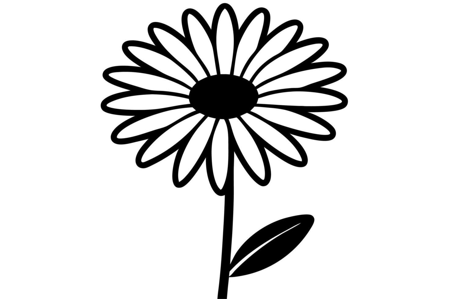 Black and White Daisy Bloom Design vector