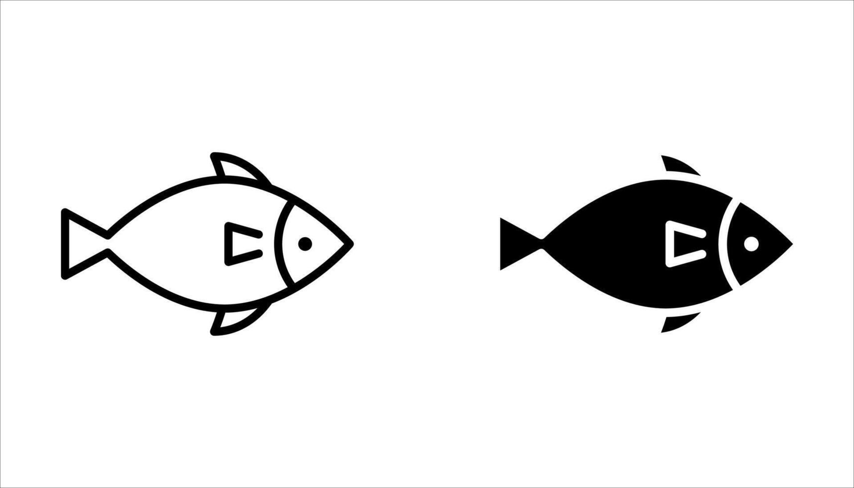 fish icon set, animal symbol on white background. vector