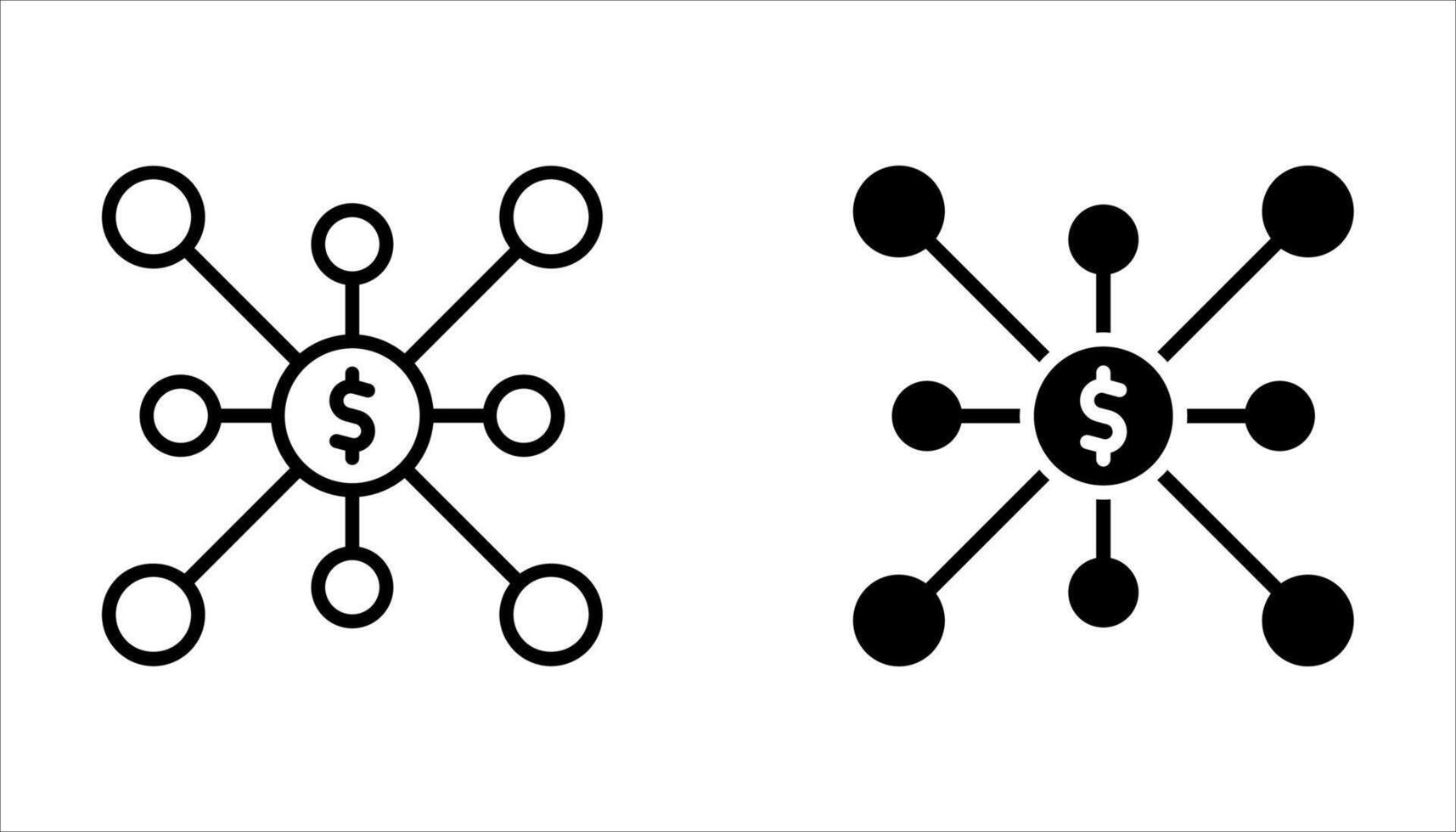 financial network icon set on white background vector