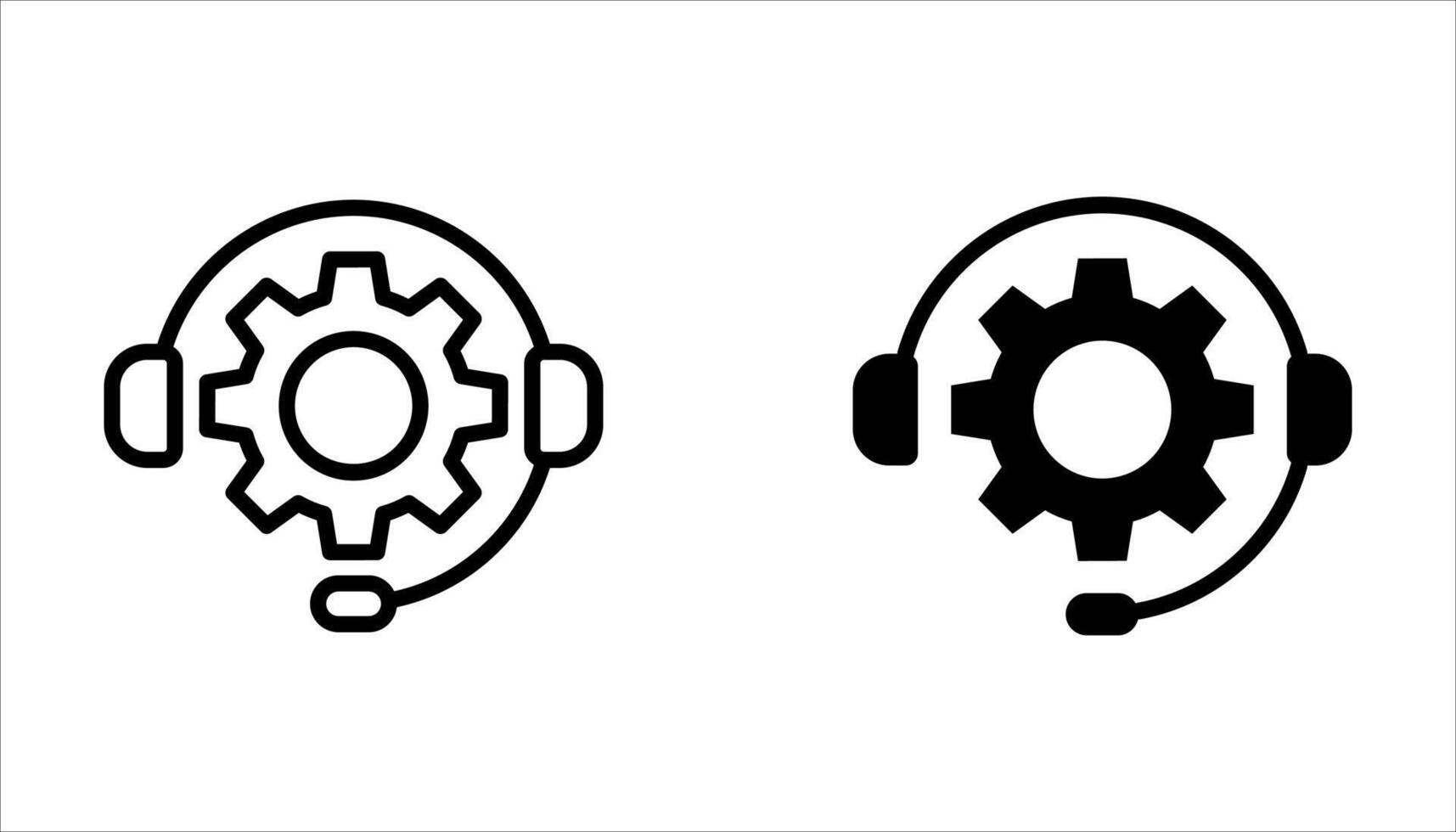 customer support icon set on white background vector