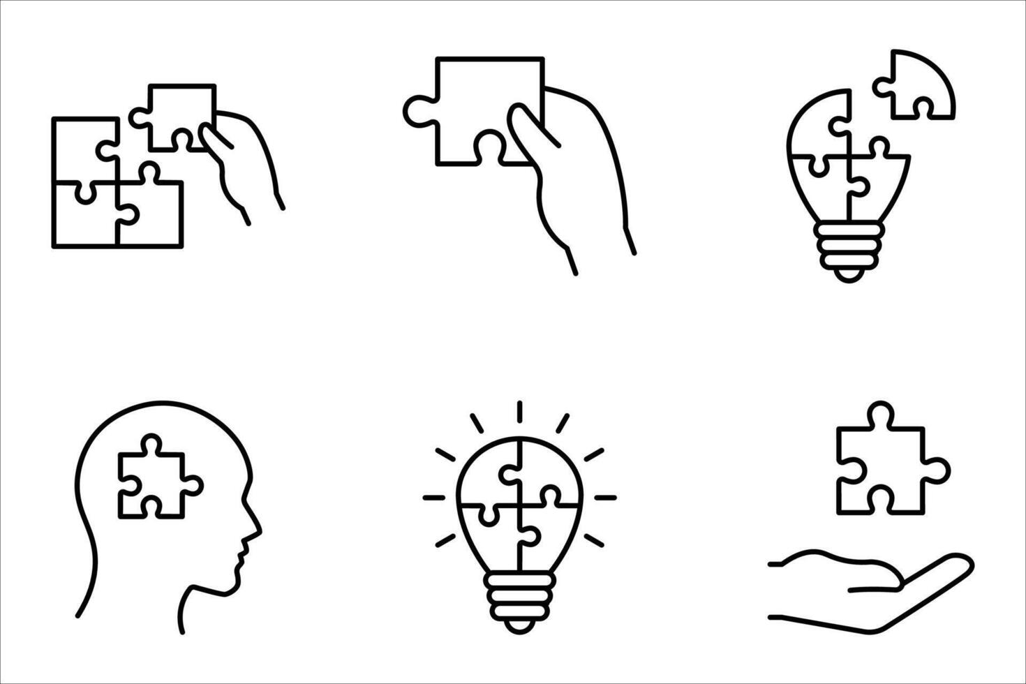 problem solving icon set vector