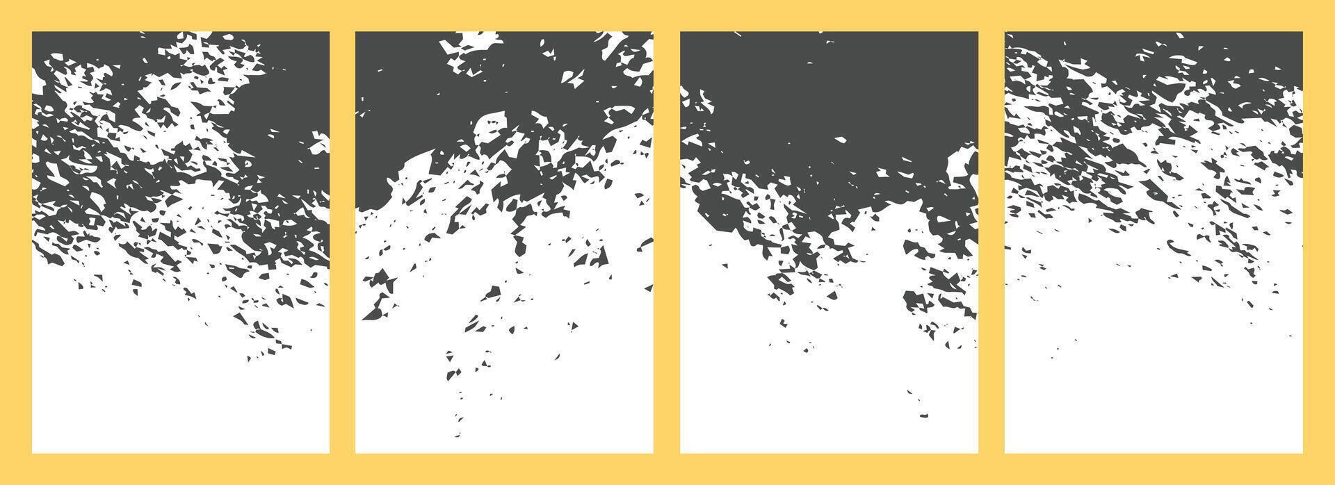 Different Grunge textured frame backgrounds set, Overlay texture frame backgrounds collection vector