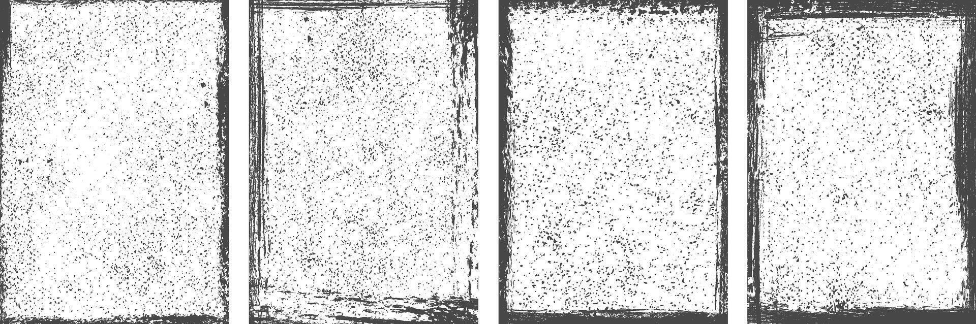 Different Grunge pattern textured frame backgrounds set, Overlay texture frame backgrounds vector