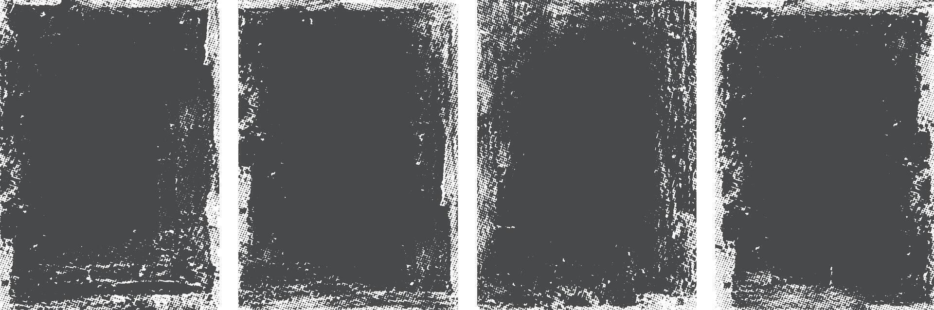 Set of different Grunge textured banner backgrounds, Overlay texture background set vector