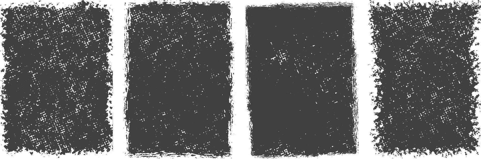 Set of different black Grunge textured banner backgrounds, Overlay texture background set vector