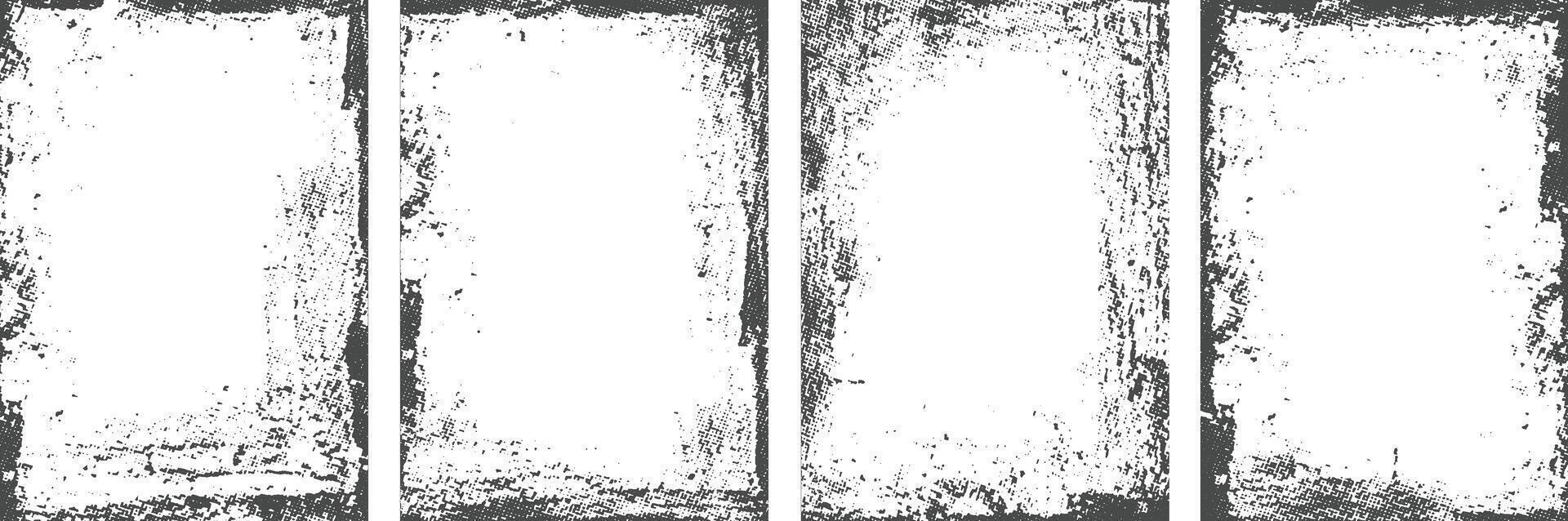 Different Grunge textured frame backgrounds set, Overlay texture banner frame backgrounds vector