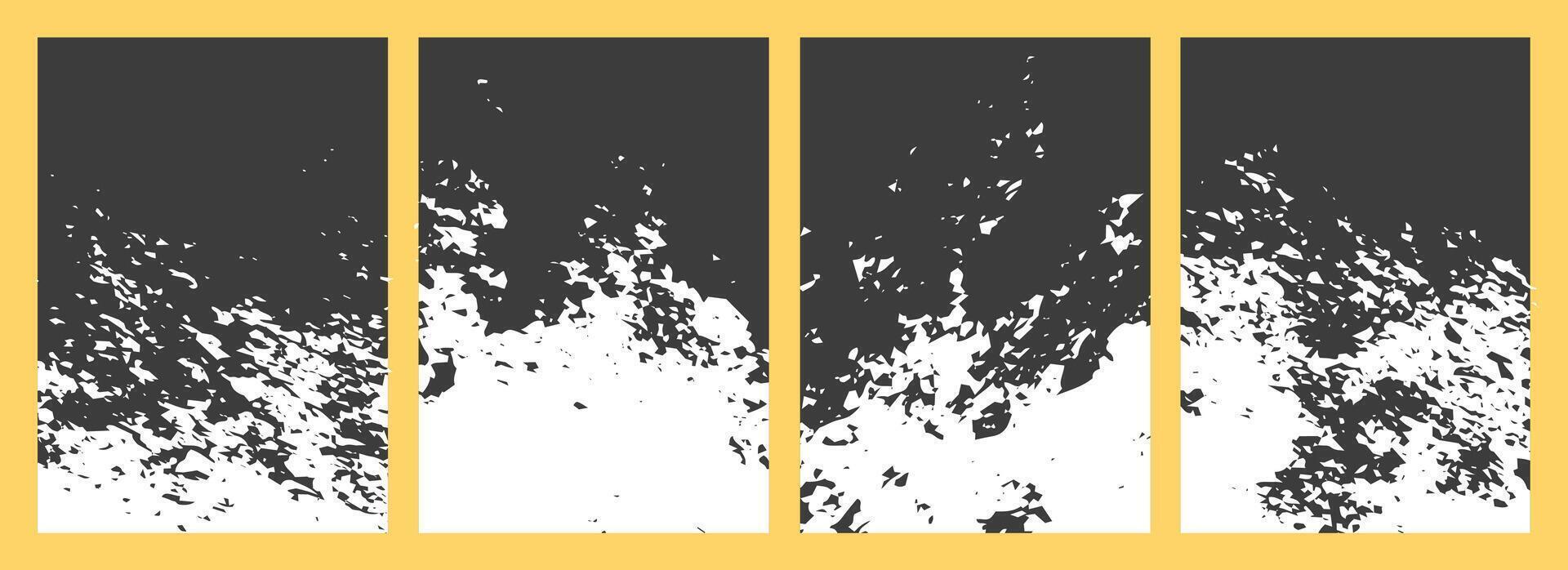 Different Grunge textured frame backgrounds set, Overlay texture frame background set vector