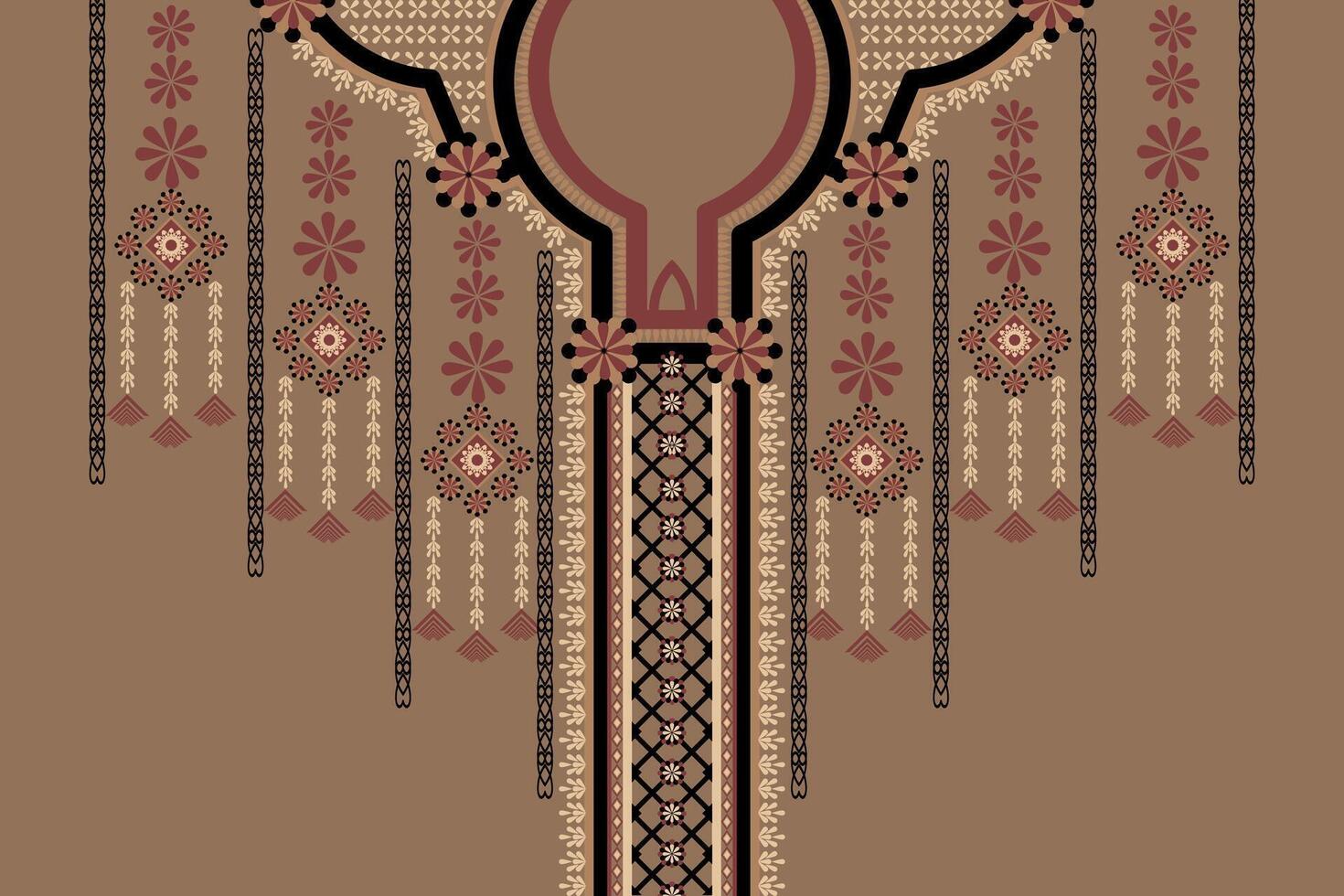 Geometric Ethnic Necklace Pattern vector
