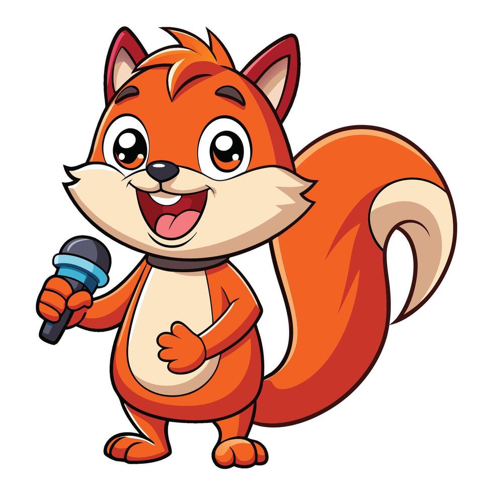 Squirriel with microphone vector