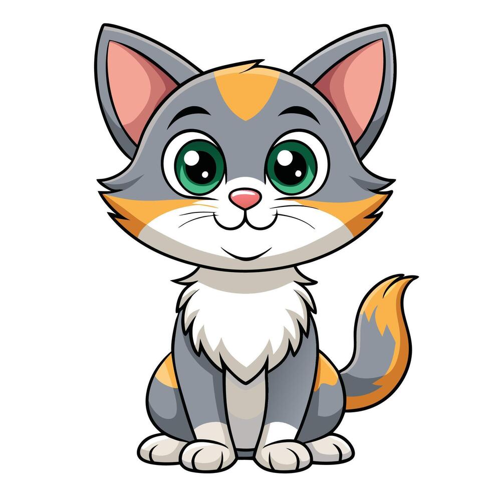 Cute Kitten Cartoon Character vector