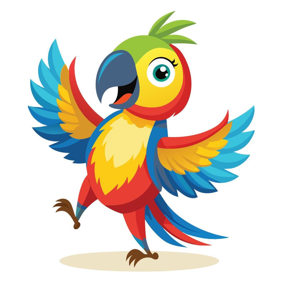 Happy parrot cartoon dancing vector