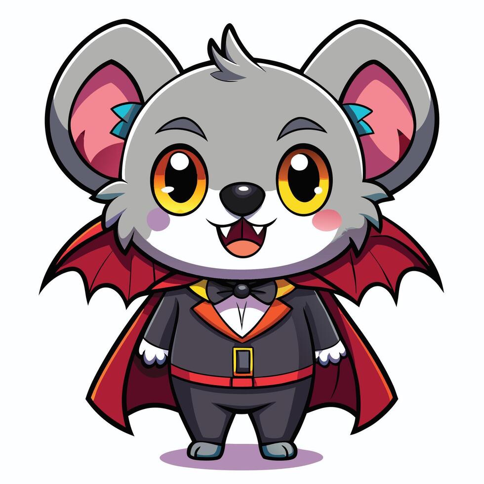 Cartoon koala vampire animal character vector