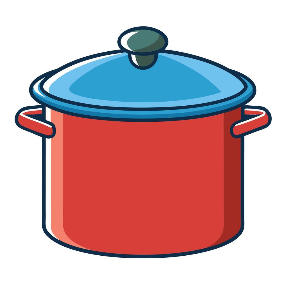 The pot with dish Isolated on white background vector