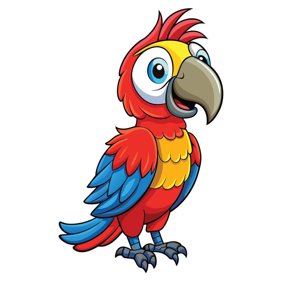 Adult parrot of red-and-blue macaw isolated on white background. vector