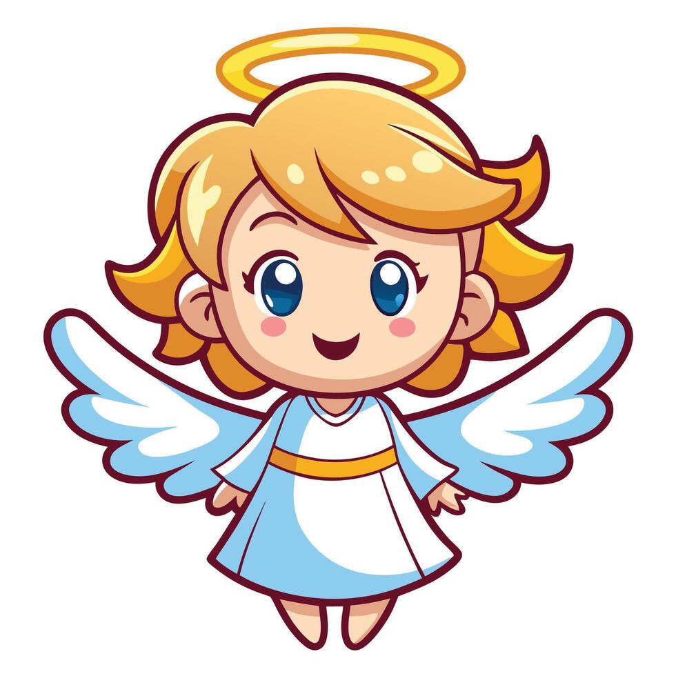 Smiling Angelic Child with Halo vector