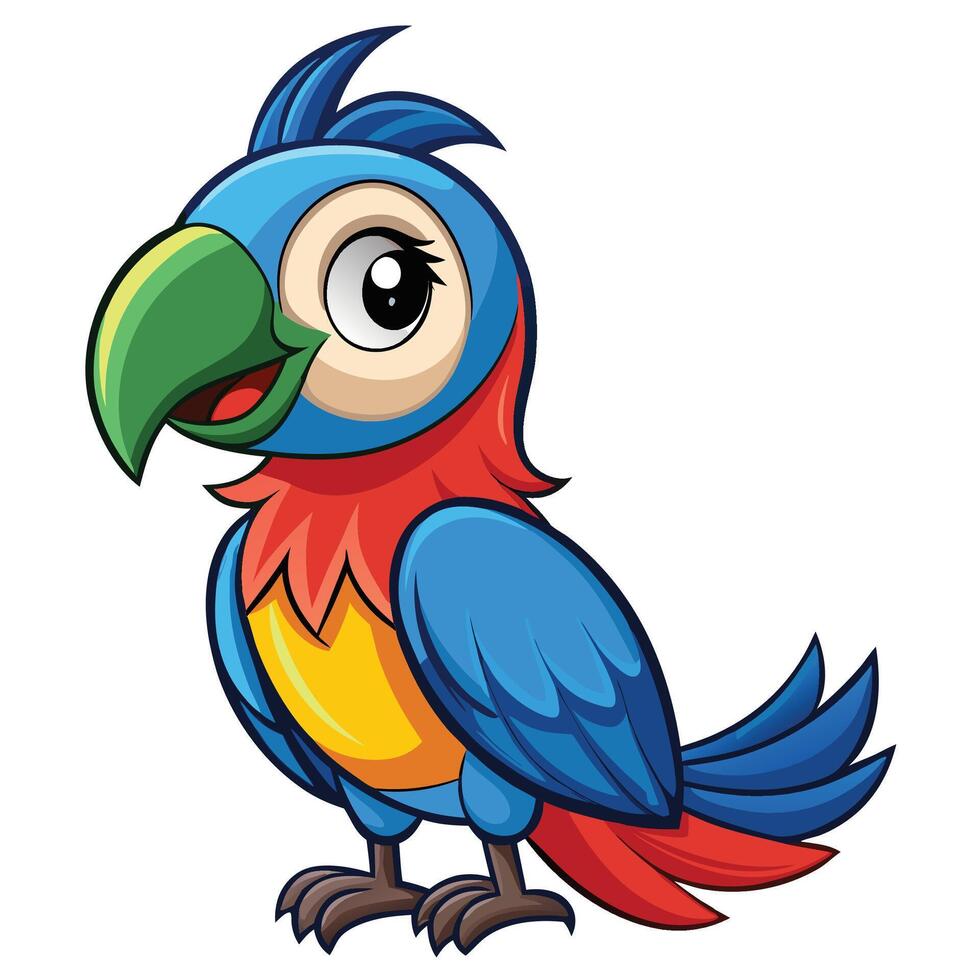 Beautiful colorful parrot. Tropics concept. vector
