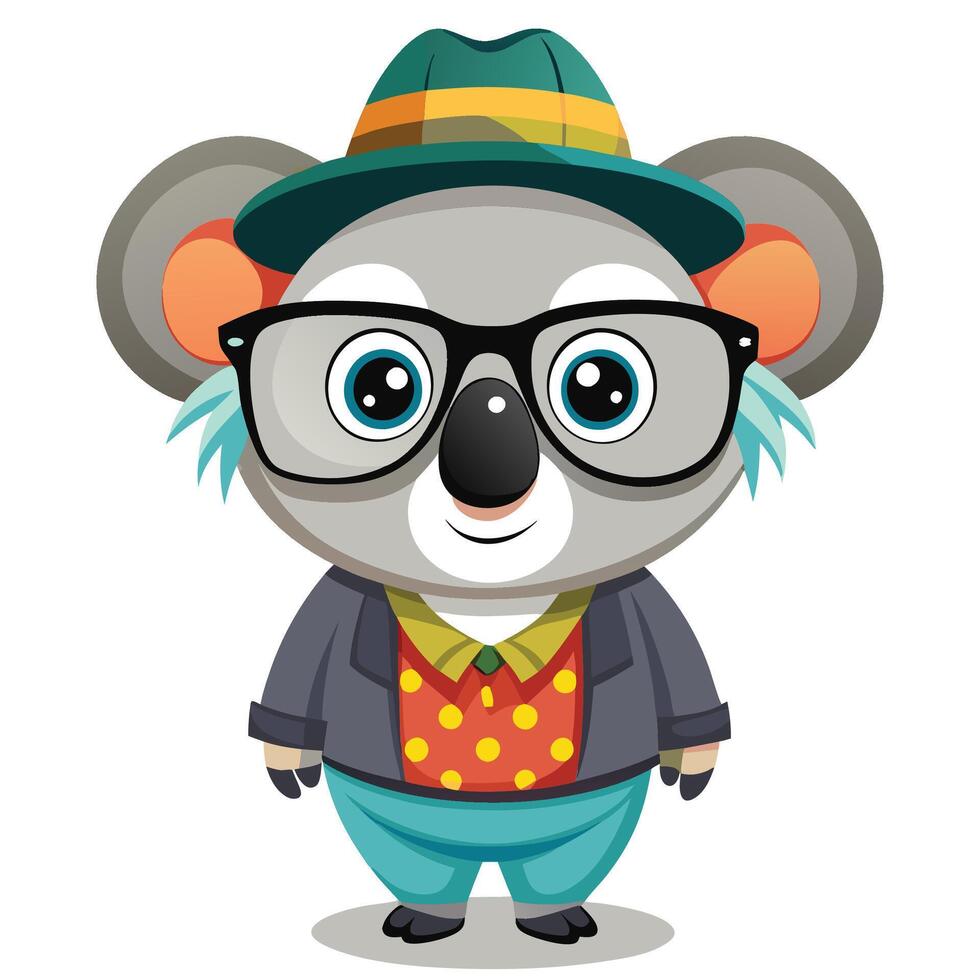 Smart koala with nice outfit vector